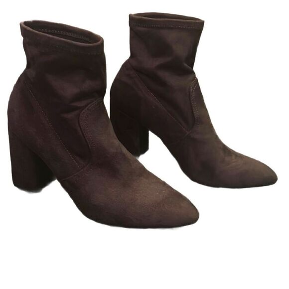 Dark gray suede sock bootie - Picture 1 of 11